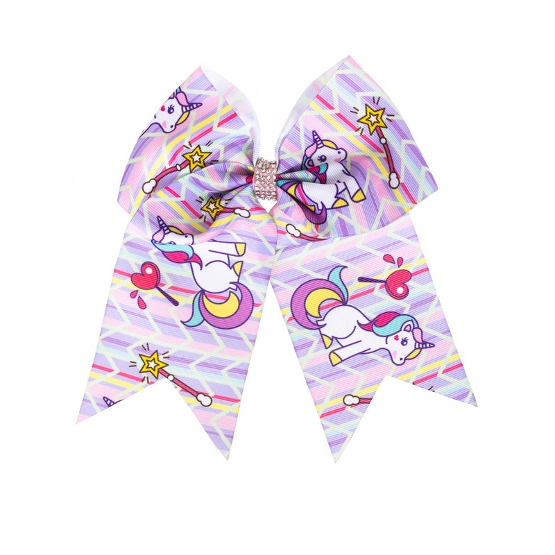 Cute Purple Unicorn Hearts and Stars Hair Bow Costume Accessory