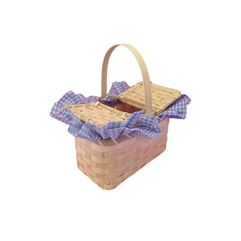 Dorothy Blue Gingham Wicker Basket Costume Accessory