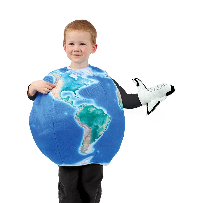 Earth Globe And Plane Kids Costume