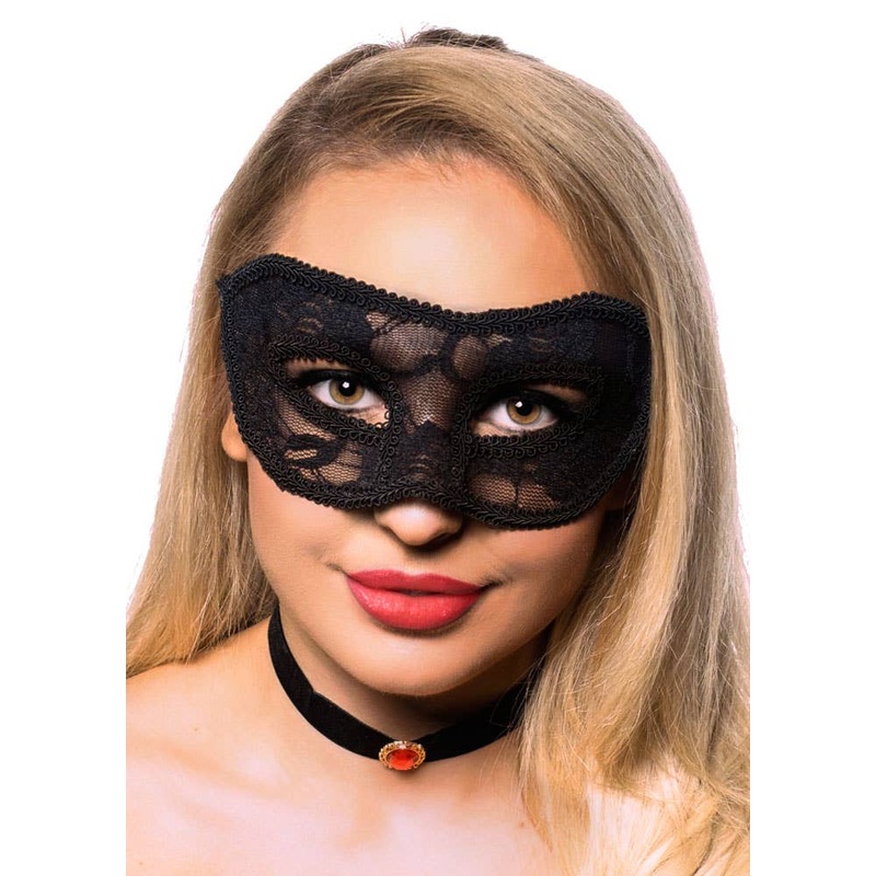Elegant Black Transparent Lace Masquerade Mask