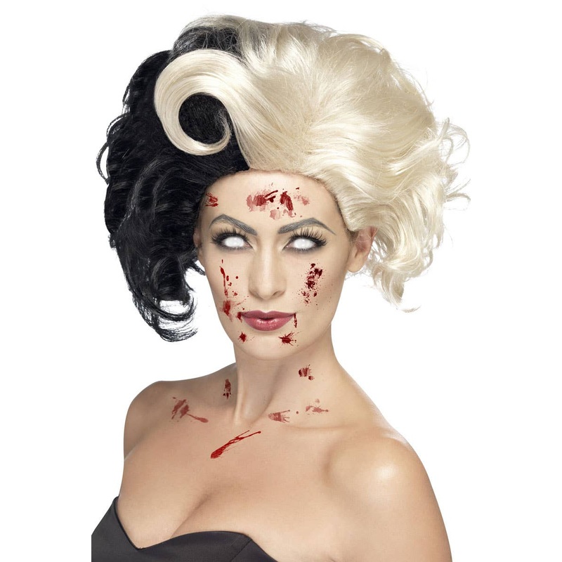 Evil Madame Womens Black and Blonde Wig