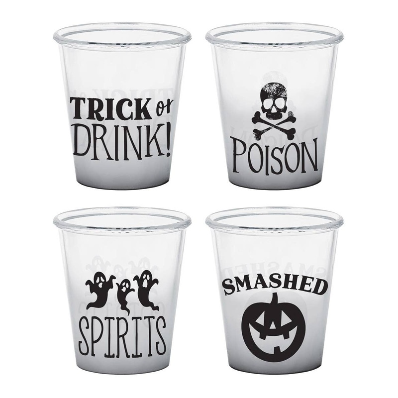 Funny 4 Pack Halloween Plastic Shot Glasses