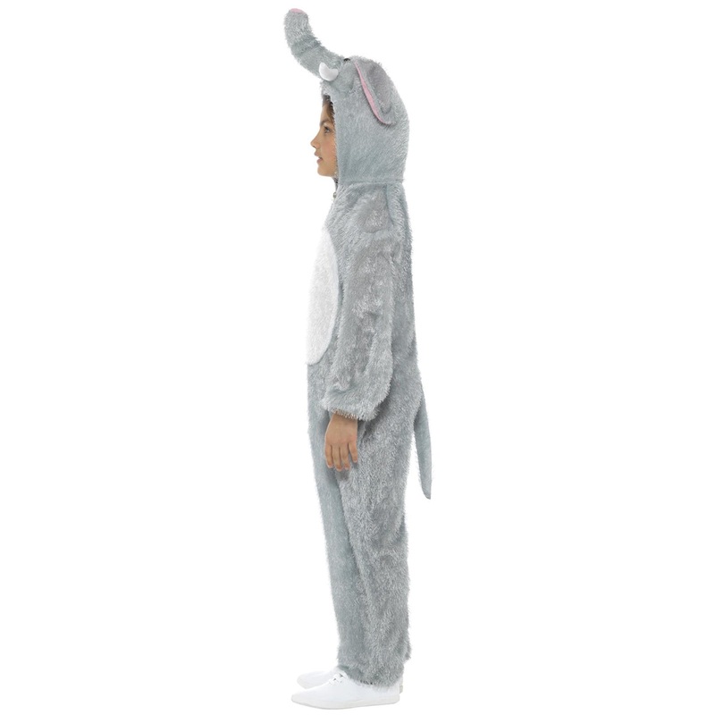 Furry Grey Elephant Boys Animal Onesie Costume