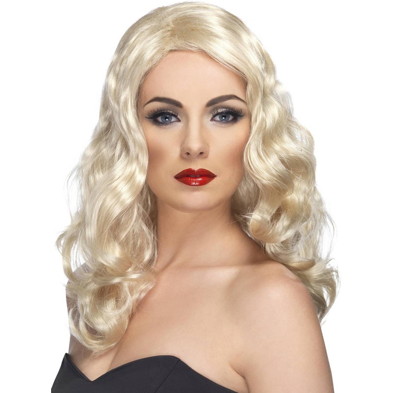 Glamorous Long Blonde Wavy Womens Costume Wig