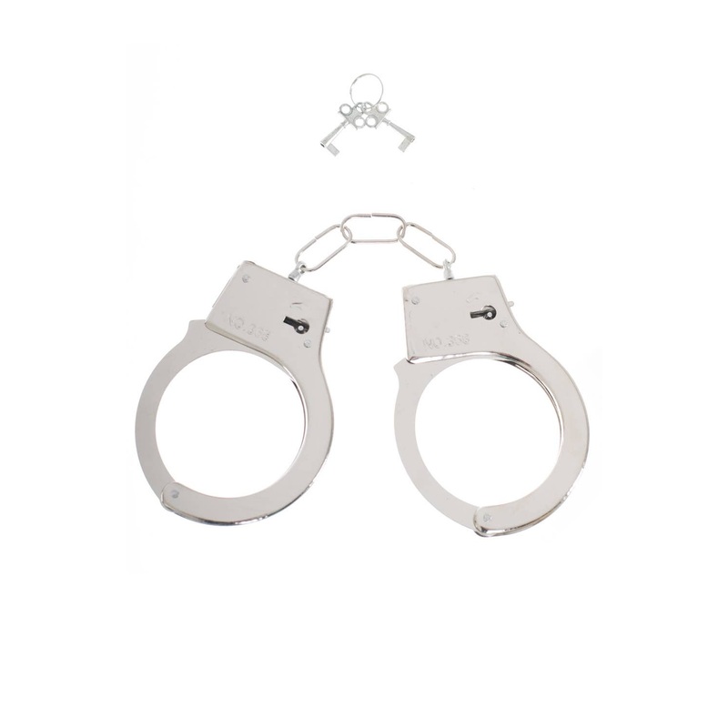 Police Officer Metal Handcuffs Costume Accessory