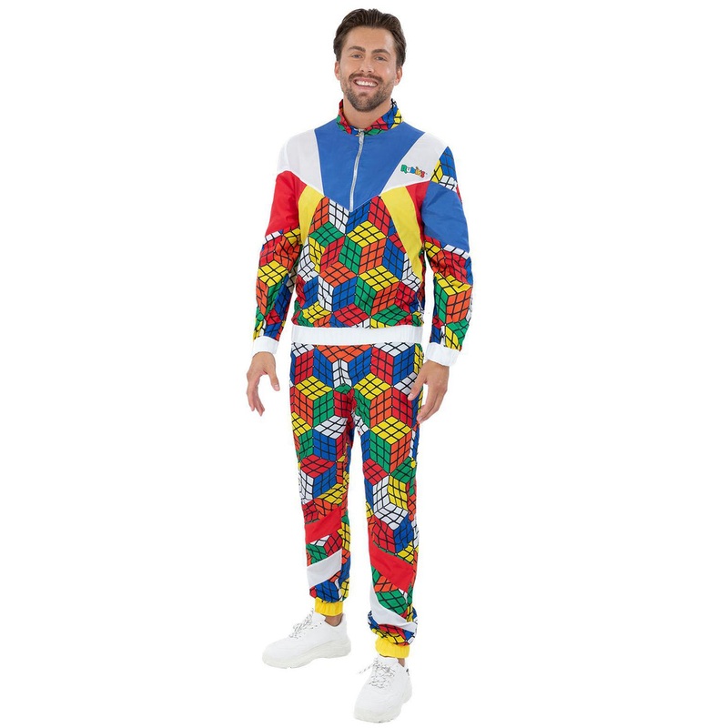 Rubiks Cube Mens 80s Costume Tracksuit