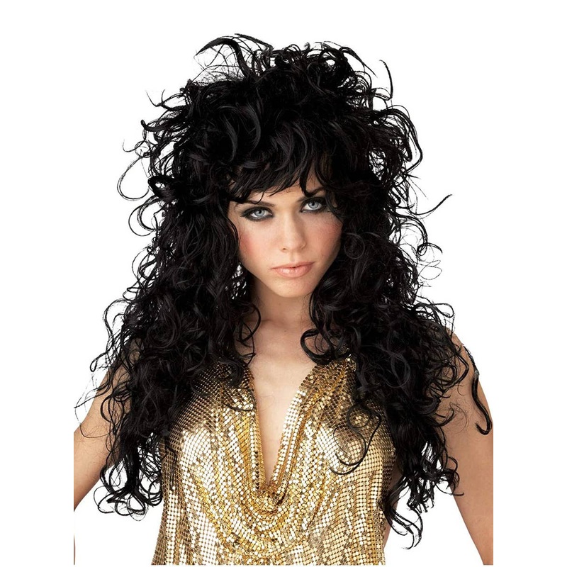 Seduction 70s Black Disco Wig