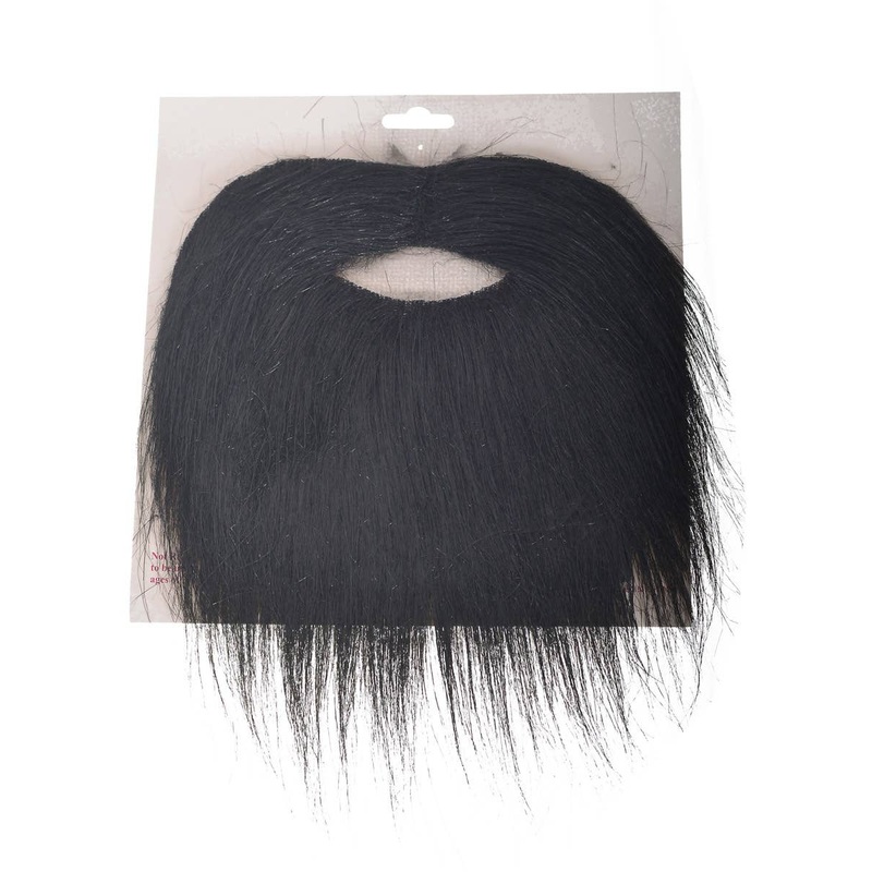 Self Adhesive Bushy Black Beard and Moustache Set