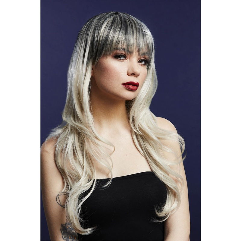 Sienna Womens True Blend Blonde Mid Length Fashion Wig With Fringe