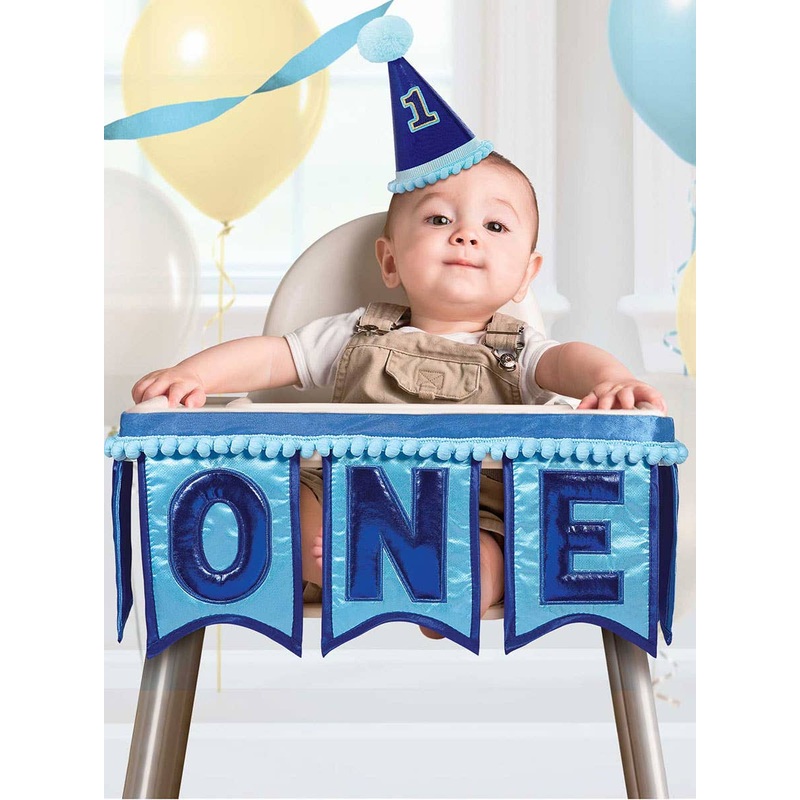 1st Birthday Boy Deluxe Blue High Chair Decoration