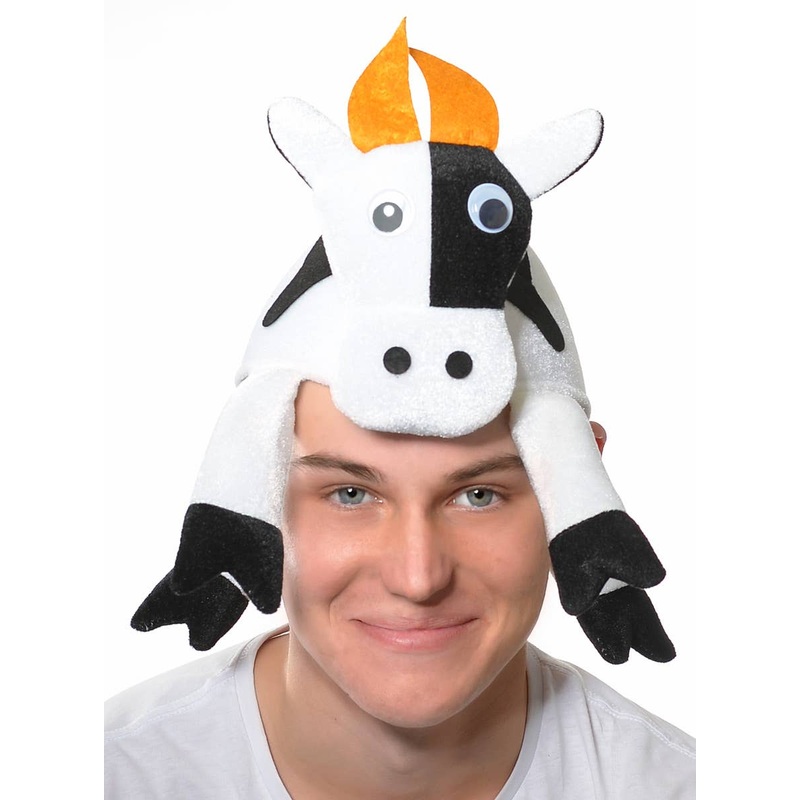 Adults Plush Novelty Cow Costume Hat