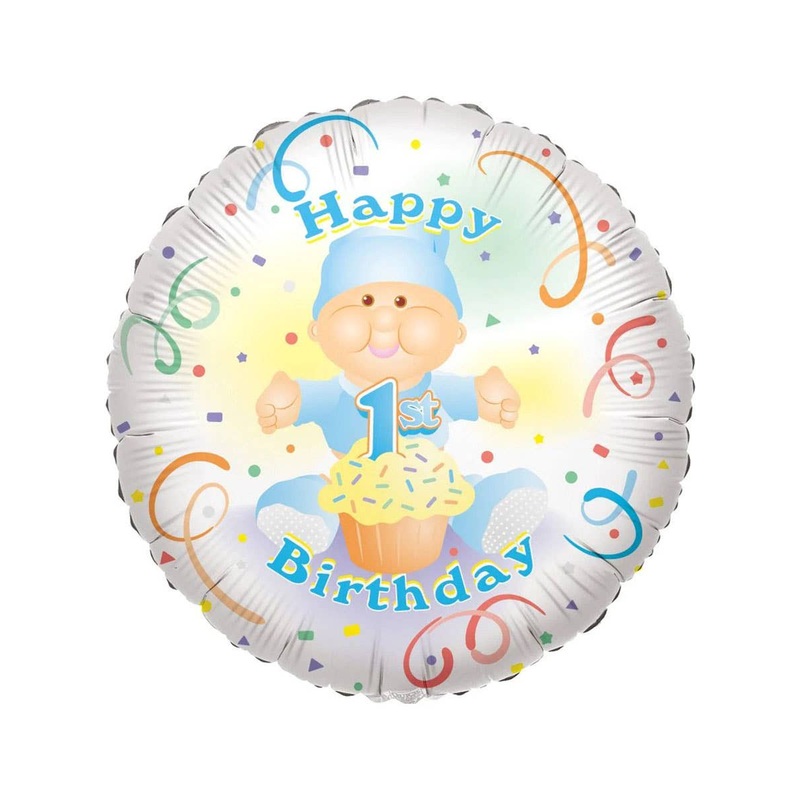 Baby Boy 1st Birthday Blue 46cm Round Foil Balloon