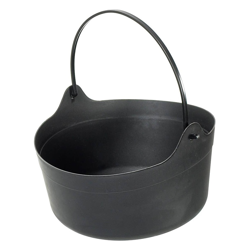 Basic Black Plastic Trick or Treat Cauldron Halloween Decoration