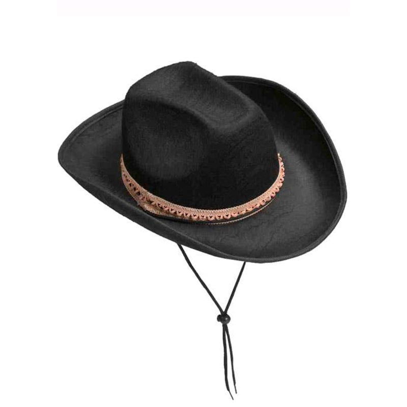 Black Feltex Wild West Cowboy Hat