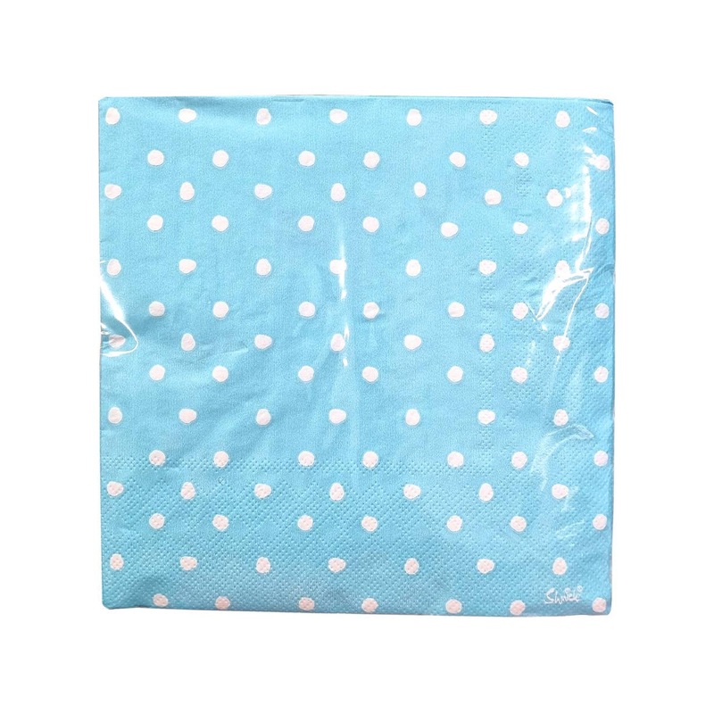 Blue and White Polka Dot 20 Pack Napkins