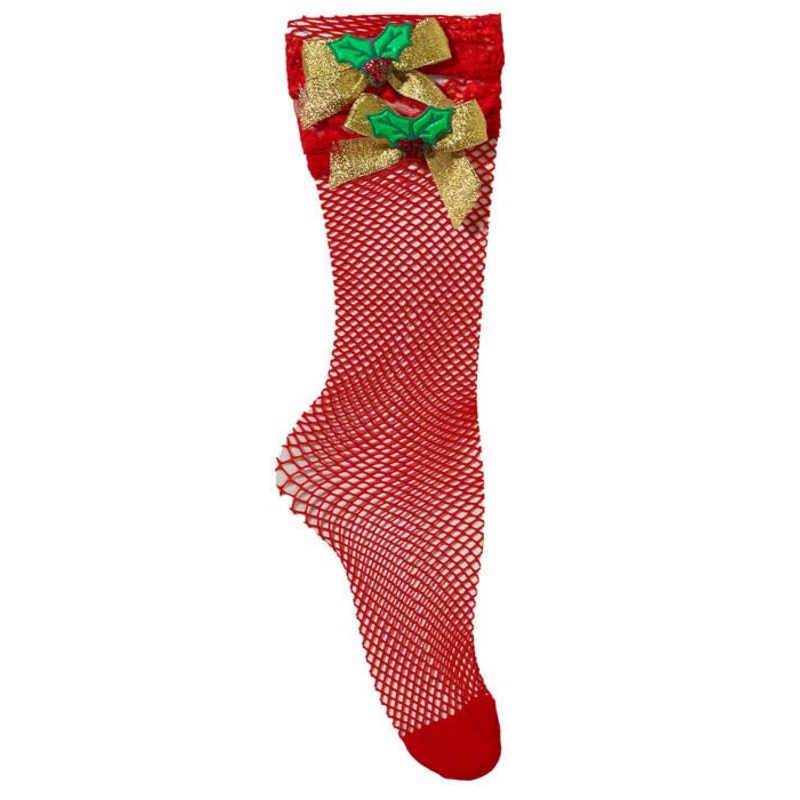Fishnet Red Christmas Stockings