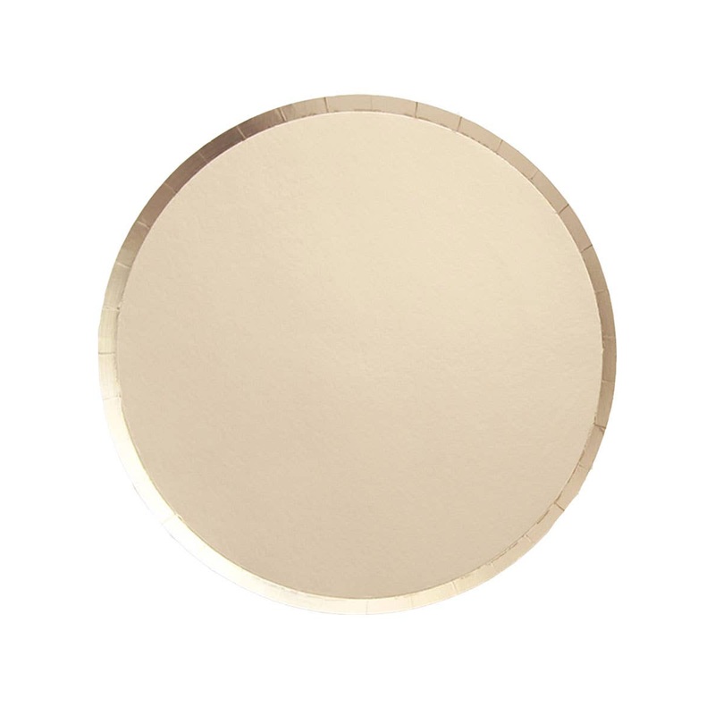 Gold Matte 12 Pack 23cm Round Paper Plates