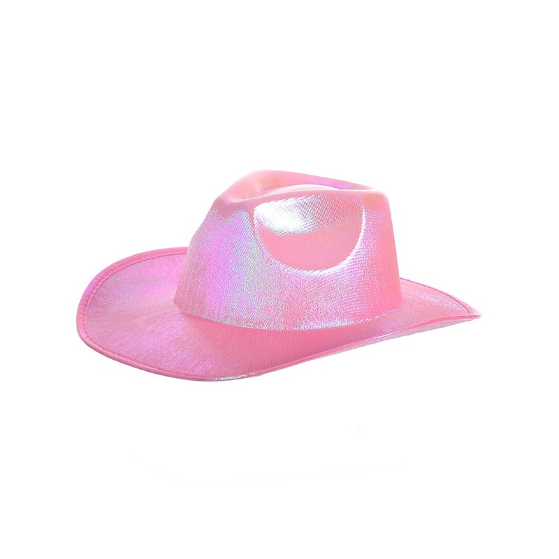 Holographic Pink and Blue Cowgirl Festival Hat