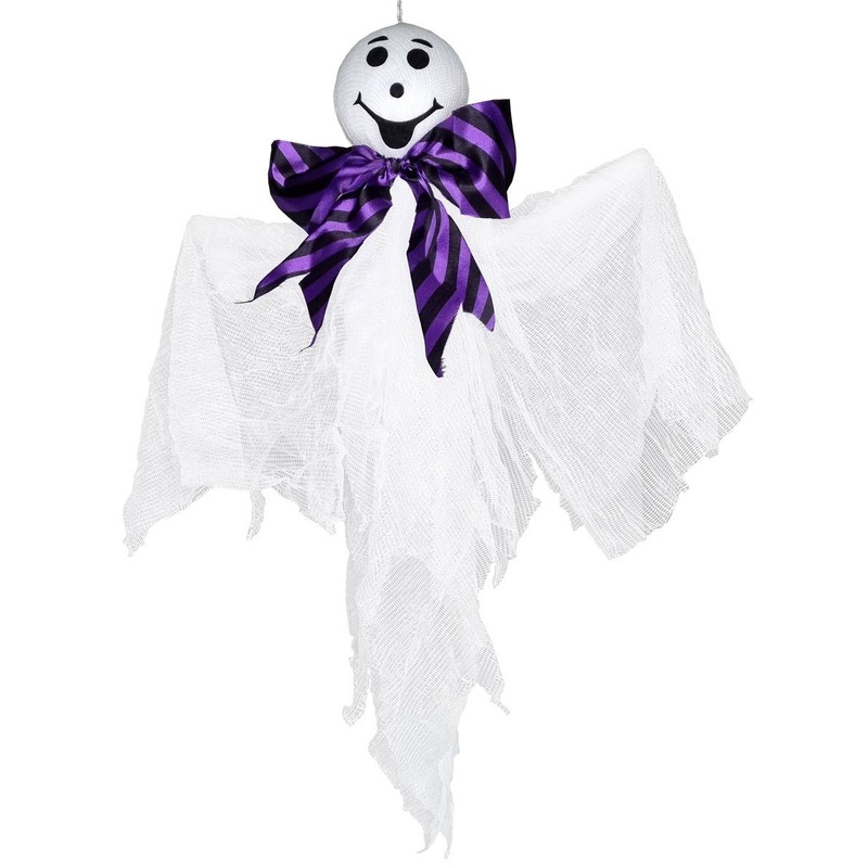 Joyful White Ghost Hanging Child Friendly Halloween Decoration