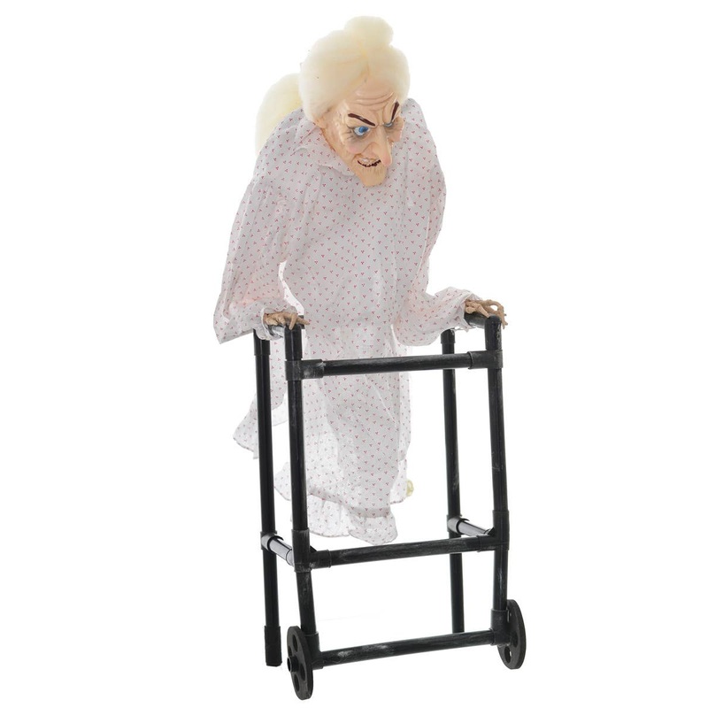 Legless Old Granny Animated Halloween Decoration