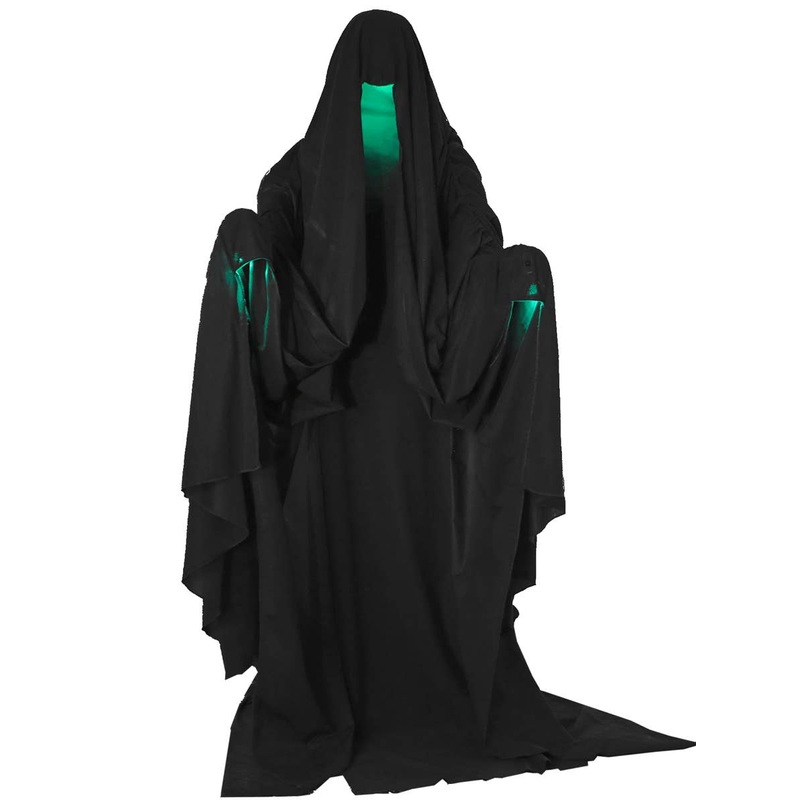 Life Size Animated Hooded Phantom Halloween Decoration with Lights