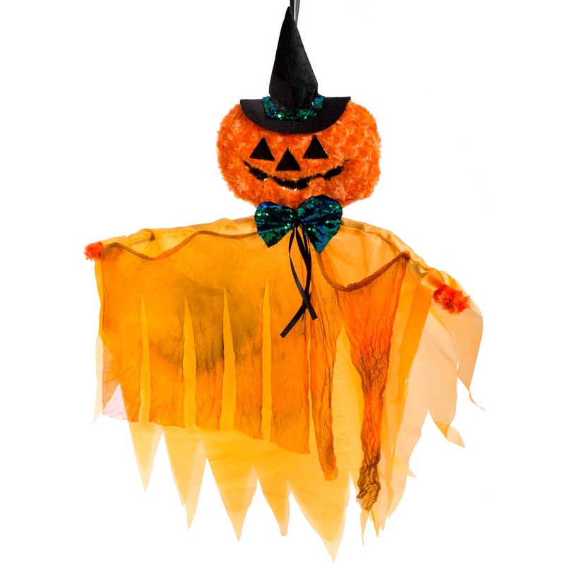 Light Up Hanging Orange Pumpkin Halloween Decoration