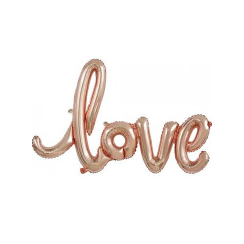 Love Script 121cm Rose Gold Air Fill Foil Balloon