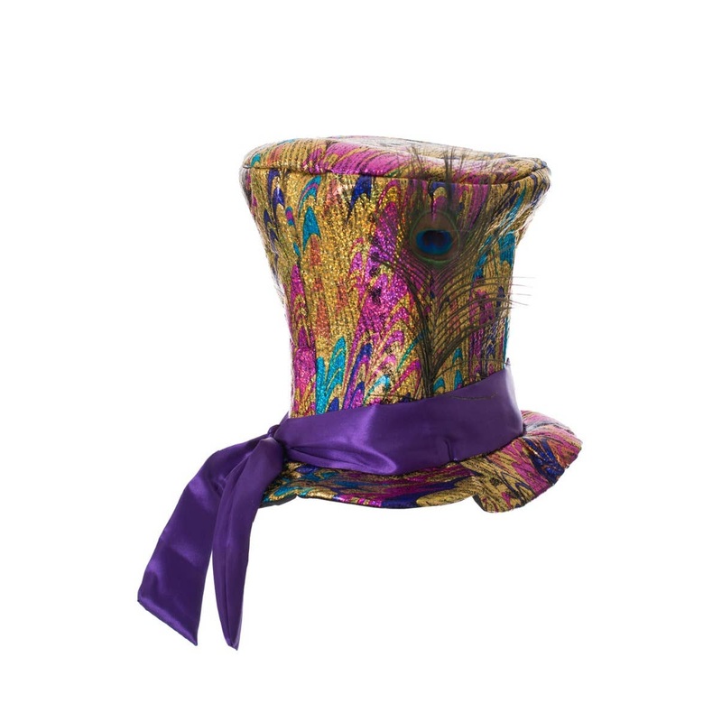 Metallic Multicoloured Mad Hatter Costume Hat