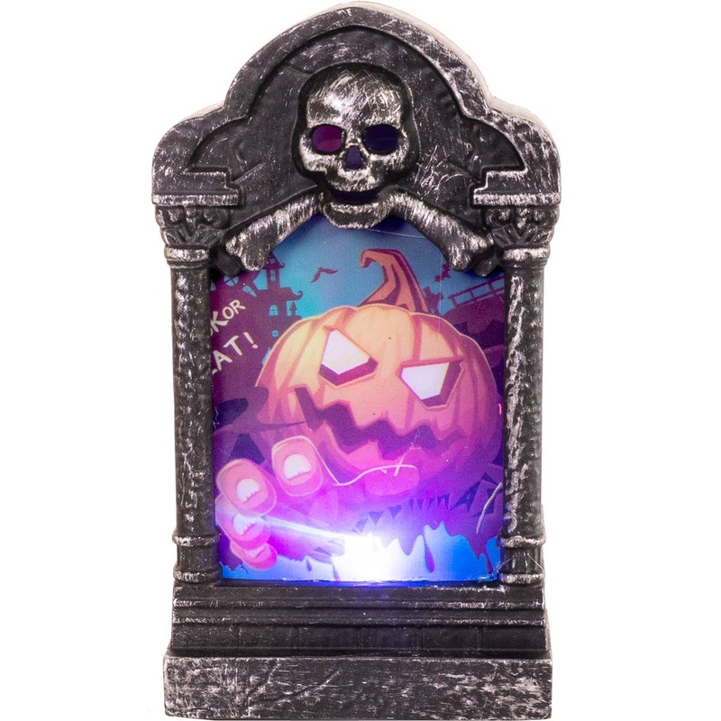 Mini Light Up Pumpkin Tombstone Tabletop Decoration