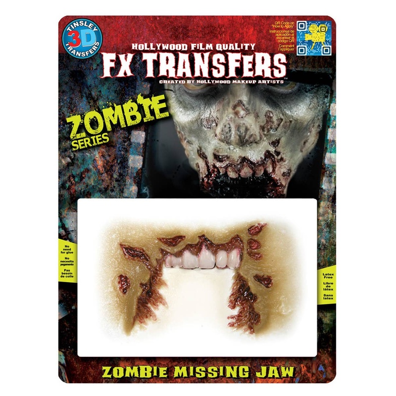 Missing Jaw Zombie Hollywood Quality 3D FX Transfer Wound