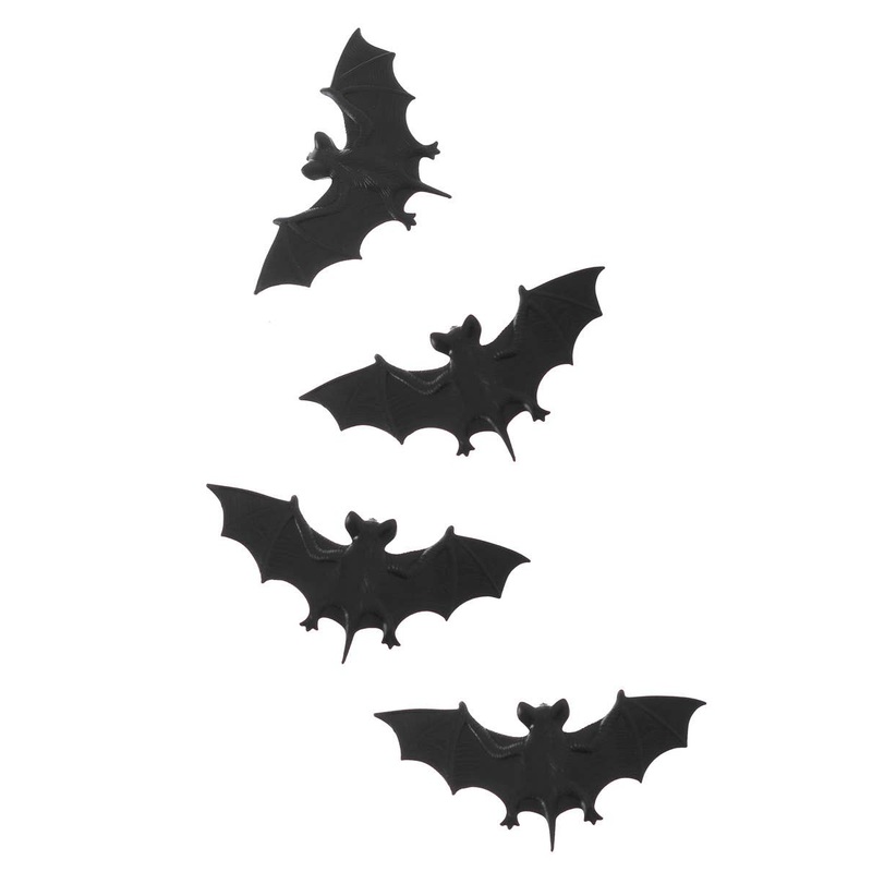 Pack of 4 Black Bat Halloween Decoration