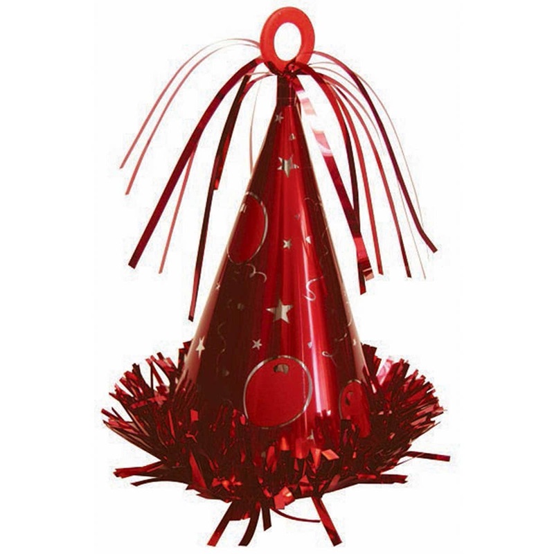 Party Hat Shaped Red Balloon Weight