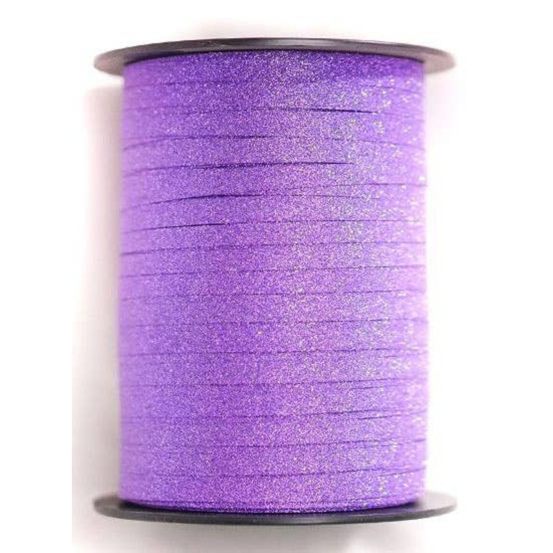 Purple Glitter 227m Long Flat Curling Ribbon