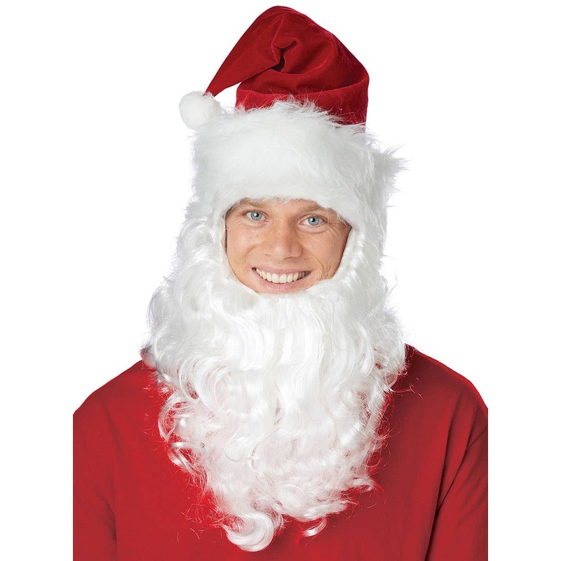 Santa Claus Hat and Beard Christmas Costume Accessory