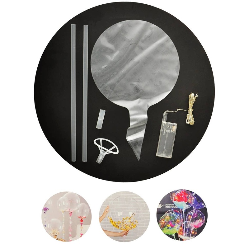 Single Clear Bubble Latex Balloon with Stick and String Light