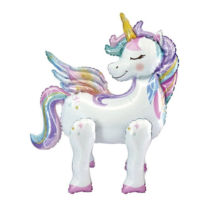 Standing Unicorn Large 66cm Long Air Fill Foil Balloon