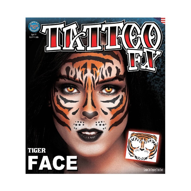 Tiger Face High Quality Temporary Costume Tattoo