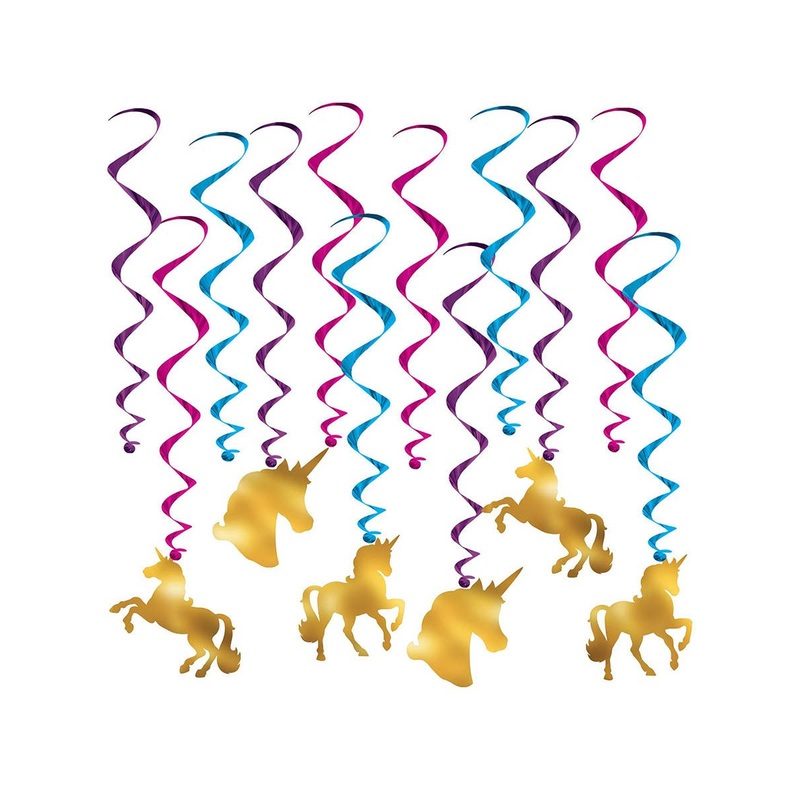 Unicorn Spirals Hanging Party Decoration