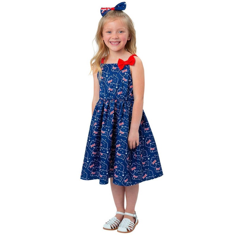 Australia Day Toddler Girls Aussie Flag Printed Costume Dress