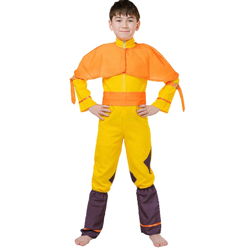 Avatar Airbender Boys Yellow Anime Character Costume