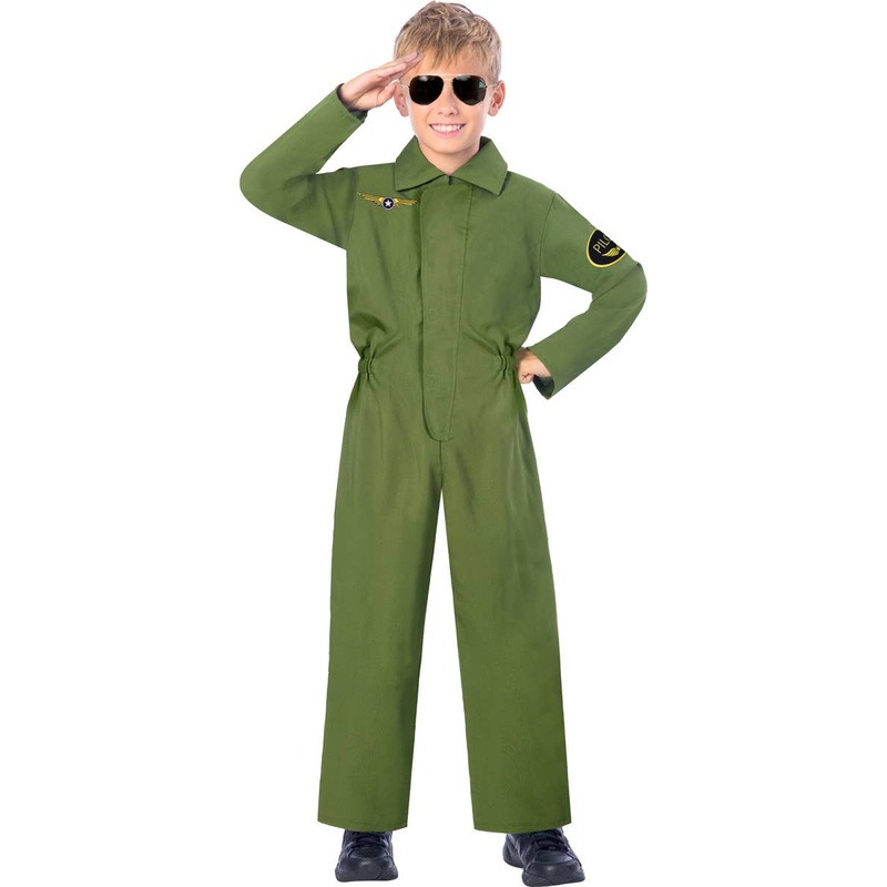 Aviator Pilot Boys Top Gun Flight Suit Costume