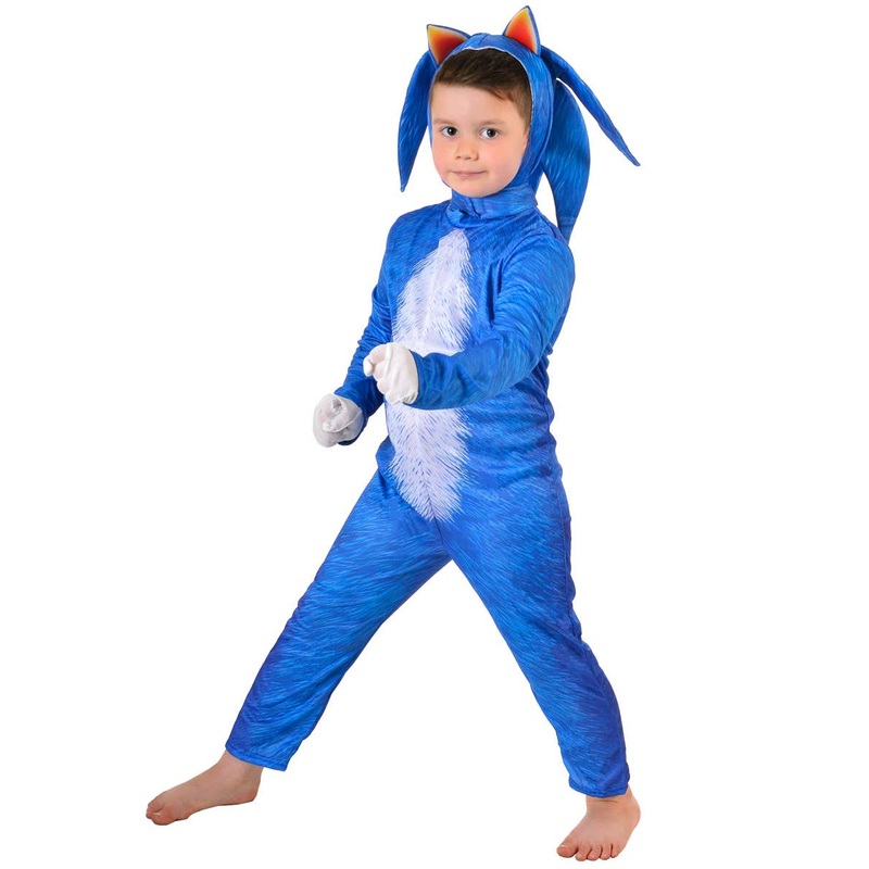 Classic Boys Blue Hedgehog Game Character Costume