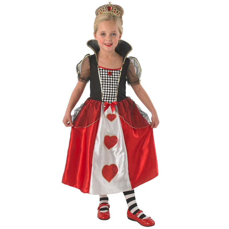 Classic Red Queen Of Hearts Girls Costume
