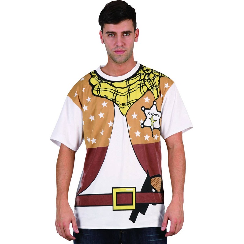 Cowboy Sheriff Print Mens Costume Shirt