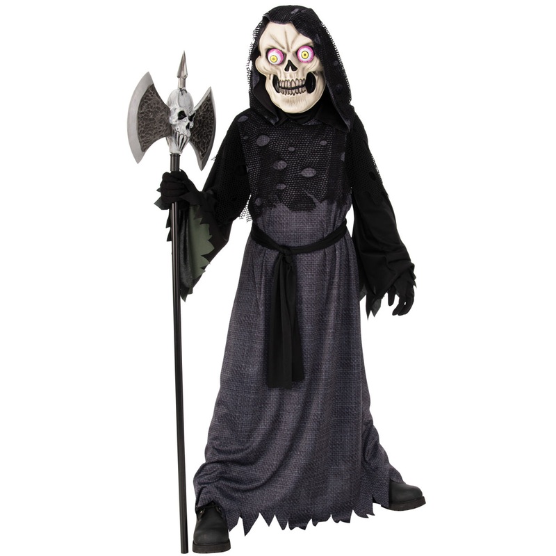 Crazy Eyes Skeleton Boys Halloween Reaper Costume