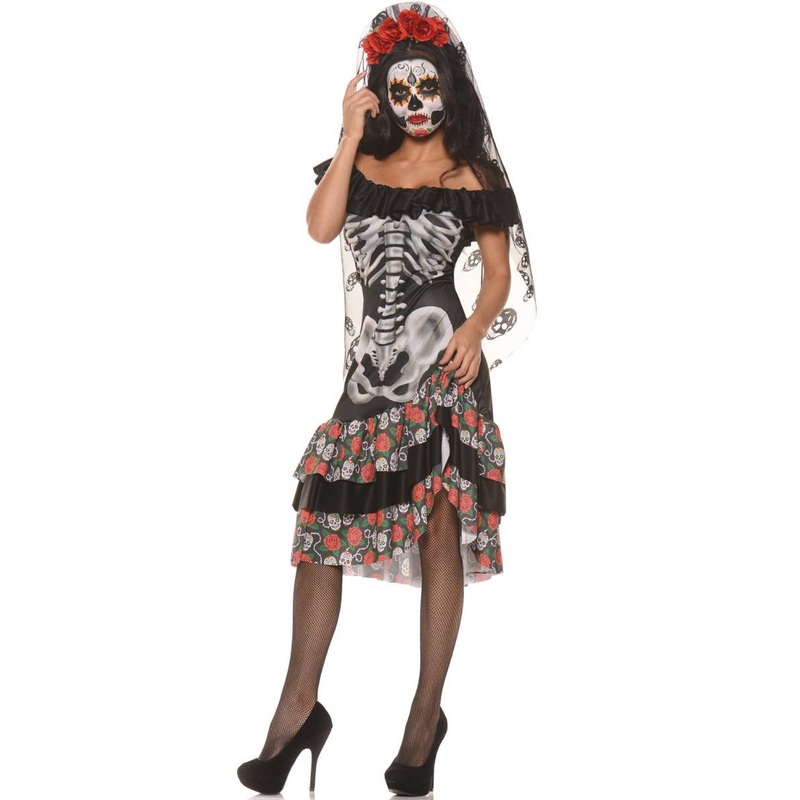 Day of the Dead Womens Mexican Fancy Dress Costume