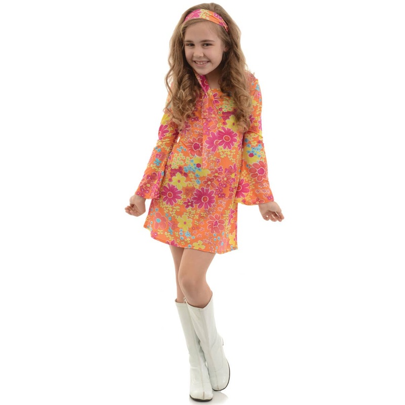 Flower Child Girls 60s Hippie Costume Dress