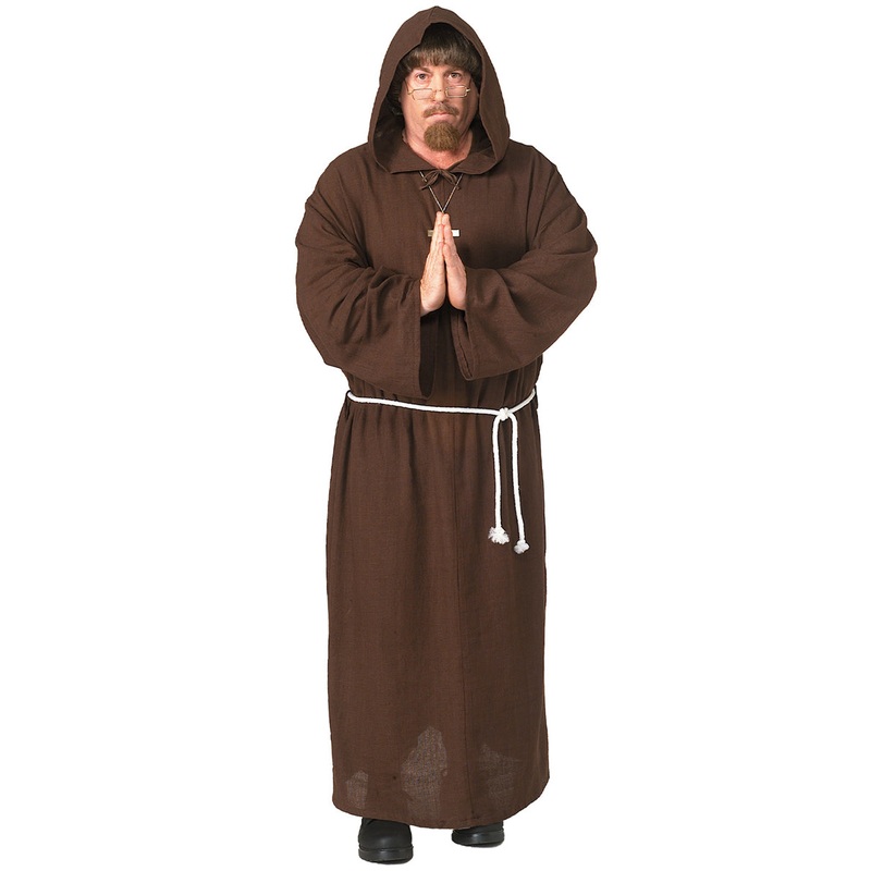 Friar Tuck Mens Medieval Monk Costume Robe