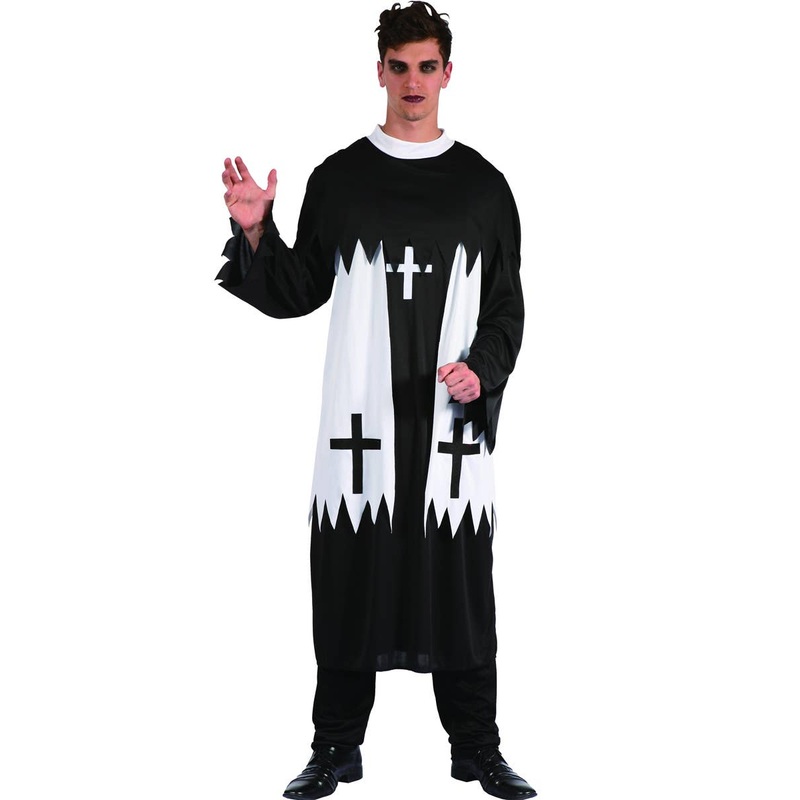 Gothic Priest Mens Halloween Fancy Dress Costume