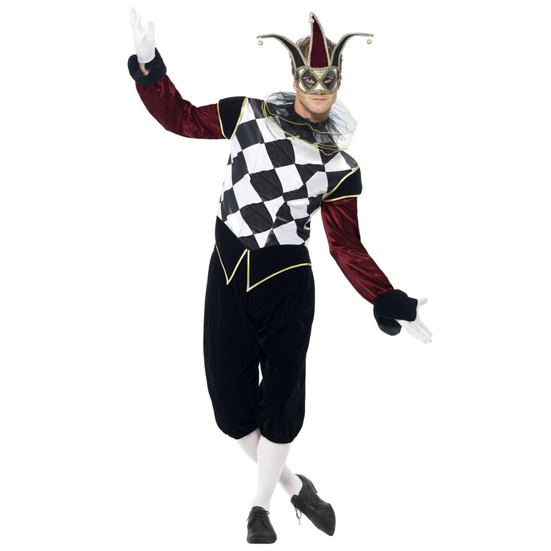 Gothic Venetian Harlequin Mens Masquerade Costume